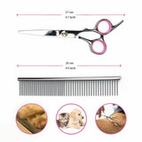 Titanium Coated Professional 6 in 1 4CR Stainless Steel Dog Grooming Scissors with Safety Round Tip, V1192-AZ-W-26620