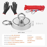 VEVOR 907 Kg Strong Fishing Magnet Kit Double Sided Pull Force Rope Carabiner V952-CXDYTZ2JTSM2K4AQDV0