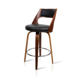 Artiss 2x Bar Stools Swivel Leather Chair 65cm BA-TW-8569-BKX2-AB