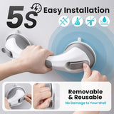 Shower Grab Bar, 2 Pack 12 Inch Suction Grab Bars for Bathtubs and Showers for Elderly, Shower V1079-BAR01
