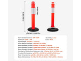 2 Pack Traffic Delineator Posts, 1140 mm Traffic Safety Cones with Fillable Base and Reflective V952-TCDZJTJSZHS4ZA5MR001V0
