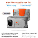 Dark Blue Wireless Heated Waist Massager with Lumbar Support - Smart Back Pain Relief Device V888-ELOSUNG13448