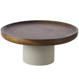 8.5" Acacia Wood Cake Stand, Rustic Natural Wooden Dessert Pedestal Tray, Elevated Cupcake Fruit V1192-AZ-W-18314