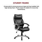 PU Leather Executive Office Chair Ergonomic Swivel Computer Desk Chair in Black V63-774975