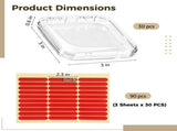 30PCS Press On Nail Cases, Clear Plastic Nail Display Boxes with 90 Adhesive Tabs, Square Organizer V1192-AZ-W-18465