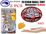 2pcs RED Flying Ball Mini Hand UFO Toys Drone Helicopter Hover Quadcopter Kids Toys Gifts V201-FAZ0702RE8AUX2