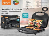 Compact 850W Dual-Sided Sandwich Maker with Non-Stick Striated Plates, Portable Snap-Lock Handle, V1341-ZY-WFW84UDV-BLACK