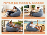Artiss Outdoor Bean Bag Chair Cover Splash-Proof Beanbag Sofacover for Adults Teens Kids BD-COVER-CH-S-GR
