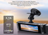 Dual Channel Dash Cam Front and Interior, 3.16 Inch Screen 1080P Recording with WiFi App, Infrared V1366-AZ2-W-14743