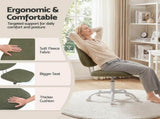 Artiss Armless Office Chair Ergonomic Soft Fleece Height Adjustable Vanity Desk Chair Green OCHAIR-M-2521-GG