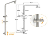 WELS Brushed Nickel 2in1 Shower Set Sliding Rail Arm 8" Round Head Metal Handheld Small Face Mixer V1233-S4902BNSS019CBNKSR108NKRD201N60