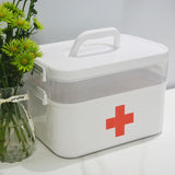 Boutique Retro Enameled First Aid Box for Medicine Storage and Home Decor with Lid and Removable V1192-AZ-W-15811