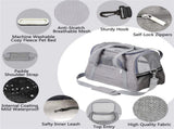 Portable Pet Bag for Small Dogs and Cats - Black Travel Tote with Pet Mat V888-ELOSUNG22794