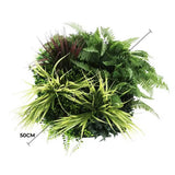 Slimline Artificial Green Wall Disc Art 50cm White Grassy UV Resistant V637-DP9851