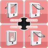 Cat Flap For Indoor Cats, White Magnetic Cat Door, 27 X 23.5 X 5.5 Cm, 4 Way Cat Flap, White V1188-MS-227-1086