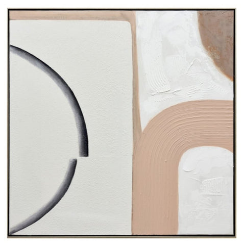 100X100cm Duality Dance Champagne Framed Hand Painted Canvas 3D Wall Art V411-SOK-HMTWF-1-22389JD