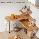CARLA HOME 3 Tier Corner Shelf Kitchen Spice Rack Organiser with Hooks for Home Storage & V178-36059