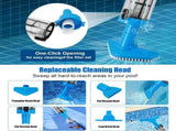 Blue and White Cordless Underwater Pool Vacuum with 3 Cleaning Heads & 164cm Extended Reach V888-ELOSUNG45789