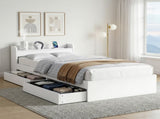 Artiss Bed Frame King Single Size with Charging Ports and 2 Drawers AURA WBED-F-AURA-KS-WH-AB