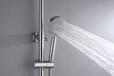 2023 Brushed Nickel Solid Stainless Steel 304 made shower set w diverter 200 mm head sprayer hand V549-NICKELSHOWERSET