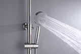 2023 Brushed Nickel Solid Stainless Steel 304 made shower set w diverter 200 mm head sprayer hand V549-NICKELSHOWERSET
