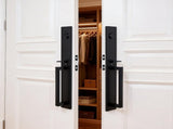 Matte Black Double Door Handle Set Dummy Front Entry Deadbolt Lock V63-954721