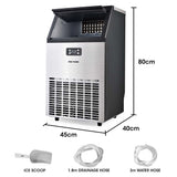 POLYCOOL Commercial Ice Maker Machine, up to 45kg/24hr, Stainless Steel, Undercounter, Freestanding V219-ICEMAKPLYAM65