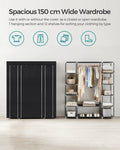 SONGMICS Non-Woven Fabric Wardrobe Bedroom Furniture Storage Black V227-8498162000990