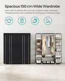 SONGMICS Non-Woven Fabric Wardrobe Bedroom Furniture Storage Black V227-8498162000990