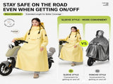 Black Full Coverage & Extended Cycling Hooded Rain Poncho with Detachable Shoe Covers, 2XL Size V888-ELOSUNG52827