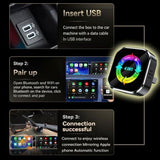 2026 Upgraded 4 in 1 Wireless CarPlay AdapterUltra-mini Size USB Design Wired to Wireless Adapter V1107-800-07258-ORG-3CM