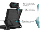 Office chair high back ergonomic swivel computer gaming chair black - Grey V957-MS-0637-OFF-GRE