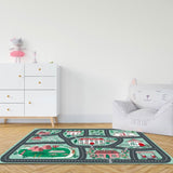 SOGA 2X 120cm Kids Rug Street Map Play Mat, Educational Baby Theme Park Area Rugs KIDCARPET605X2