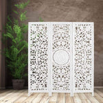 Jans 3 Panel Room Divider Screen Privacy Shoji Timber Wood Stand - White V315-WOWP-13