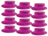 12x GLITTER TOP HAT Fancy Party Plastic Costume Tall Cap Fun Dress Up BULK - Hot Pink V563-12GLTRTOPHAT-HTPNK