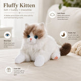 Simulated Ragdoll Plush Toy, Cute Stuffed Animal with Soft Plush Bib, Lying Posture Tricolour V1366-AZ2-W-24713
