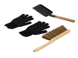 Fireplace Ash Shovel Brush Set Coal Hearth Clean Tools for Home with Black Silicone Gloves V1294-YM0706-3117230149711