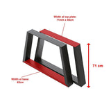 Trapezium-Shaped Table Bench Desk Legs Retro Industrial Design Fully Welded - Black V63-834821