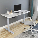 120cm Standing Desk Height Adjustable Sit Grey Stand Motorised Single Motor Frame Birch Top V255-SMG-120M