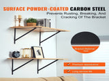 12 Pack Heavy Duty Floating Shelf Brackets 46 x 30.5cm Matte Black Steel Triangle Shelf Brackets 3mm V767-VVR-SJZJGBZJYGHWULB3QV0