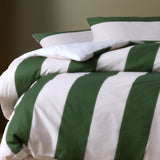 Accessorize Regency Green Striped Washed Cotton Quilt Cover Set Queen V442-HIN-QUILTCS-REGENCY-GREEN-QS
