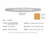 Elegant Moissanite Tennis Bracelet in 925 Sterling Silver with 18K Gold and Rhodium Plating, V1341-ZY-YZ6C88HP-20MM-19CM748IN