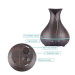 Essential Oil Aroma Diffuser and Remote - 400ml Tulip Dark Ultrasonic Humidifier V238-SUPDZ-31493469700176