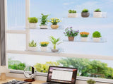 Window Plant Shelves 14.6", 2 Pack Acrylic Suction Cup Holder No-Drill Window Sill Extender for V1107-116-54589-CLR-3PACK