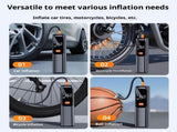 Tire Inflator Portable Air Compressor Cordless Rechargeable Digital Car Tire Pump for Car, V1192-AZ-W-2687