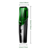 Green Beard & Hair Trimmer with Strong Vacuum Suction and Digital Display - Waterproof Rechargable V888-ELOSUNG45658