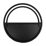 Premium Floating Half Moon / Semi Circle Metal Wall Planter Onyx Black 35cm V637-DP10089