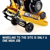 BAUMR-AG 60kg 370x510mm 6.5HP Plate Compactor, Paver Pad, Transport Wheels V219-CONCOMBMRA7C0