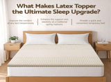 Giselle Bedding Latex Mattress Topper, 5cm Thick Cooling Bed Pad for Side Sleepers Pain Relief, 7 TOPPER-LT-K-5