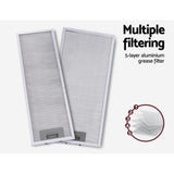 Devanti 600mm Range Hood 60cm Slide out Rangehood Stainless Steel RH-D-L03-60-BK